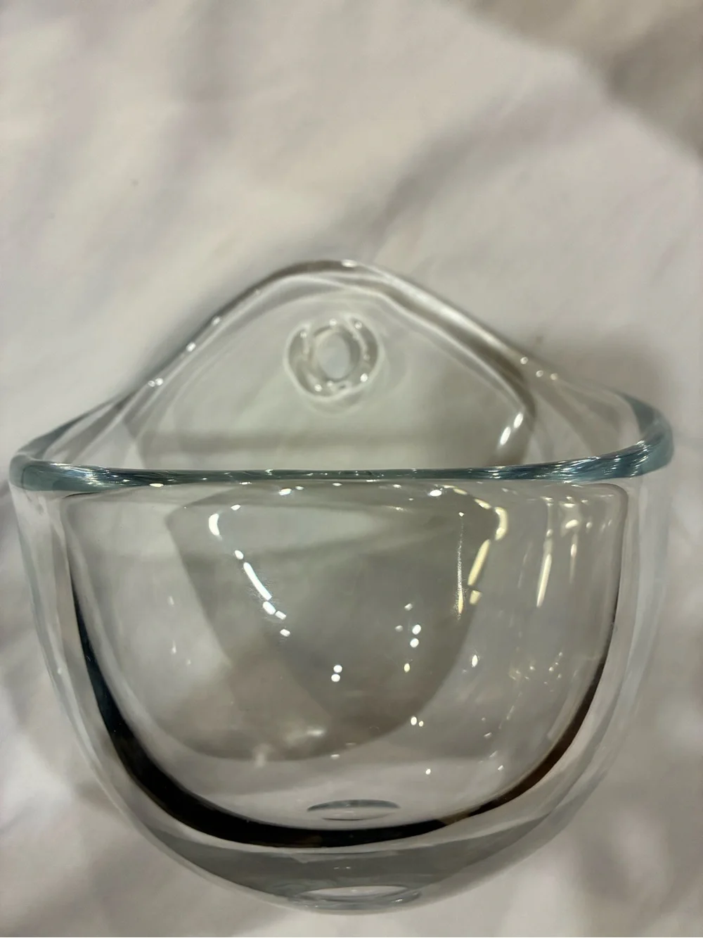 Bulbous Wall Pocket Wall Mount Planter Hanging Vessel Blown Glass Perfect Pocket
